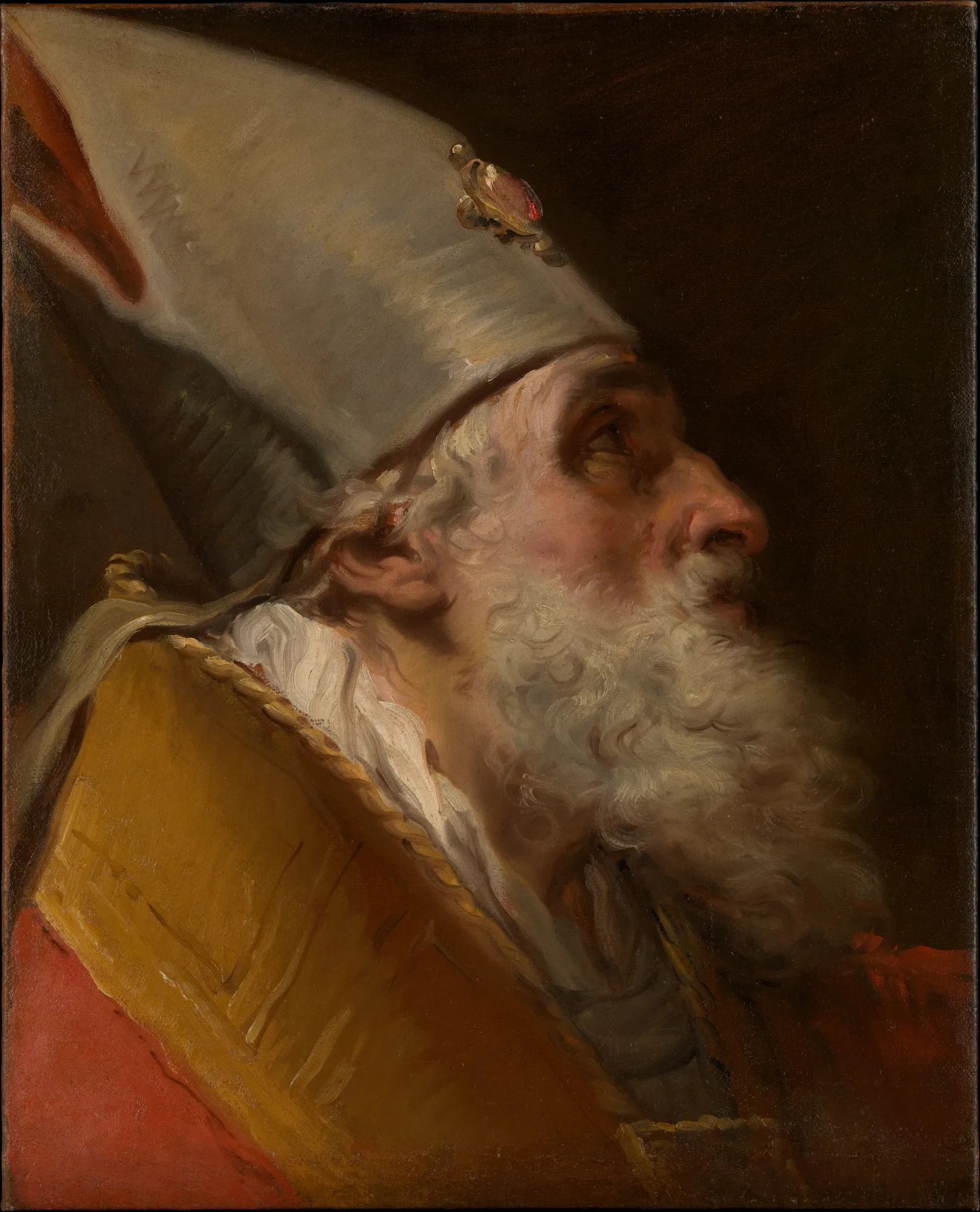 Gaetano Gandolfi, Head of a Bishop, around 1770, oil on canvas. The Metropolitan Museum of Art. Studies made for the artist rather than for a client survive in studios by the hundred and often reveal more than finished pictures.