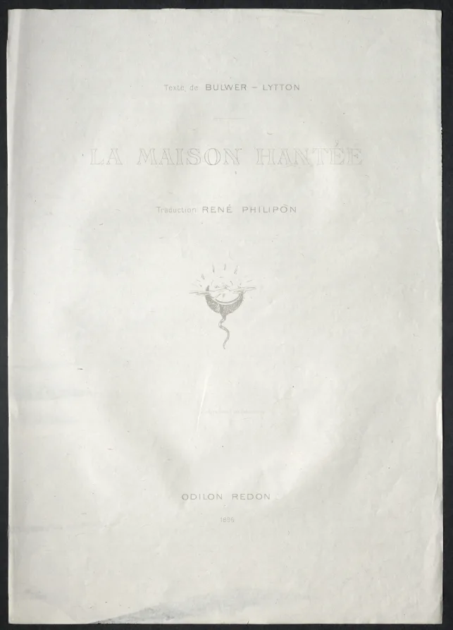 Odilon Redon, Title Plate, 1896, lithograph on wove paper. Cleveland Museum of Art. Printed in the same year that the Morisot memorial exhibition filled the Durand-Ruel gallery in Paris.
