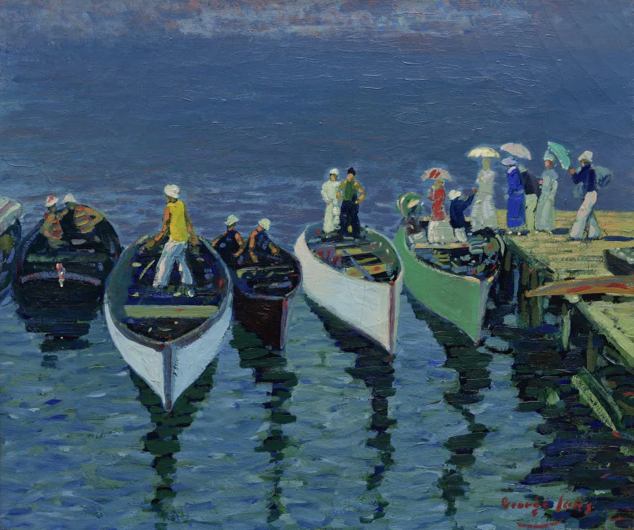 George Luks, Holiday on the Hudson, around 1912, oil on canvas. Cleveland Museum of Art. A generation later American painters were working the same subject, a crowded modern city seen from a distance.