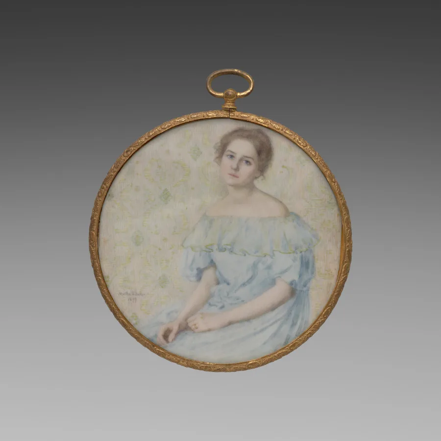 Martha Baker, The Blue Gown, portrait of Ethel Coe, 1899, watercolour on ivory. Cleveland Museum of Art. Miniature painting on ivory was still a living portrait tradition when Modigliani was a boy.