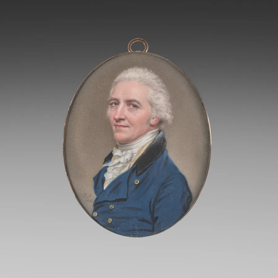 John I Smart, Self Portrait, 1802, watercolour on ivory in a gold frame. Cleveland Museum of Art. Portrait miniatures on ivory served the same social demand as Lawrence full scale canvases, at a fraction of the price.