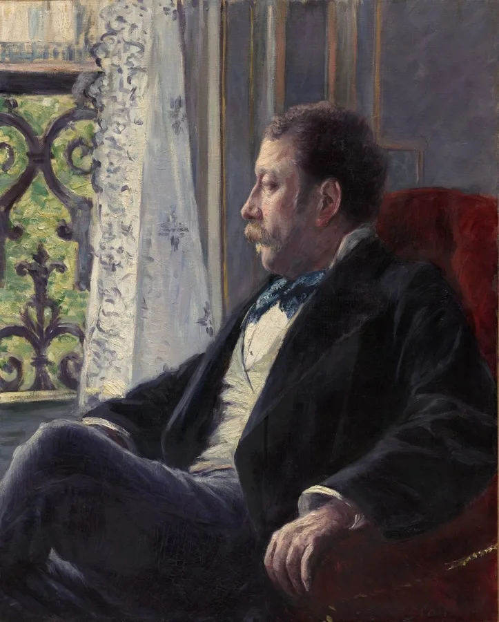 Gustave Caillebotte, Portrait of a Man, 1880, oil on canvas. Cleveland Museum of Art. Caillebotte painted within the impressionist circle van Gogh discovered in Paris six years later.